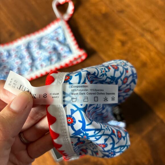 NWT ZAFUL Bohemian Printed High Cut Two Piece Bandeau Swimsuit Size S 4 - Picture 9 of 11